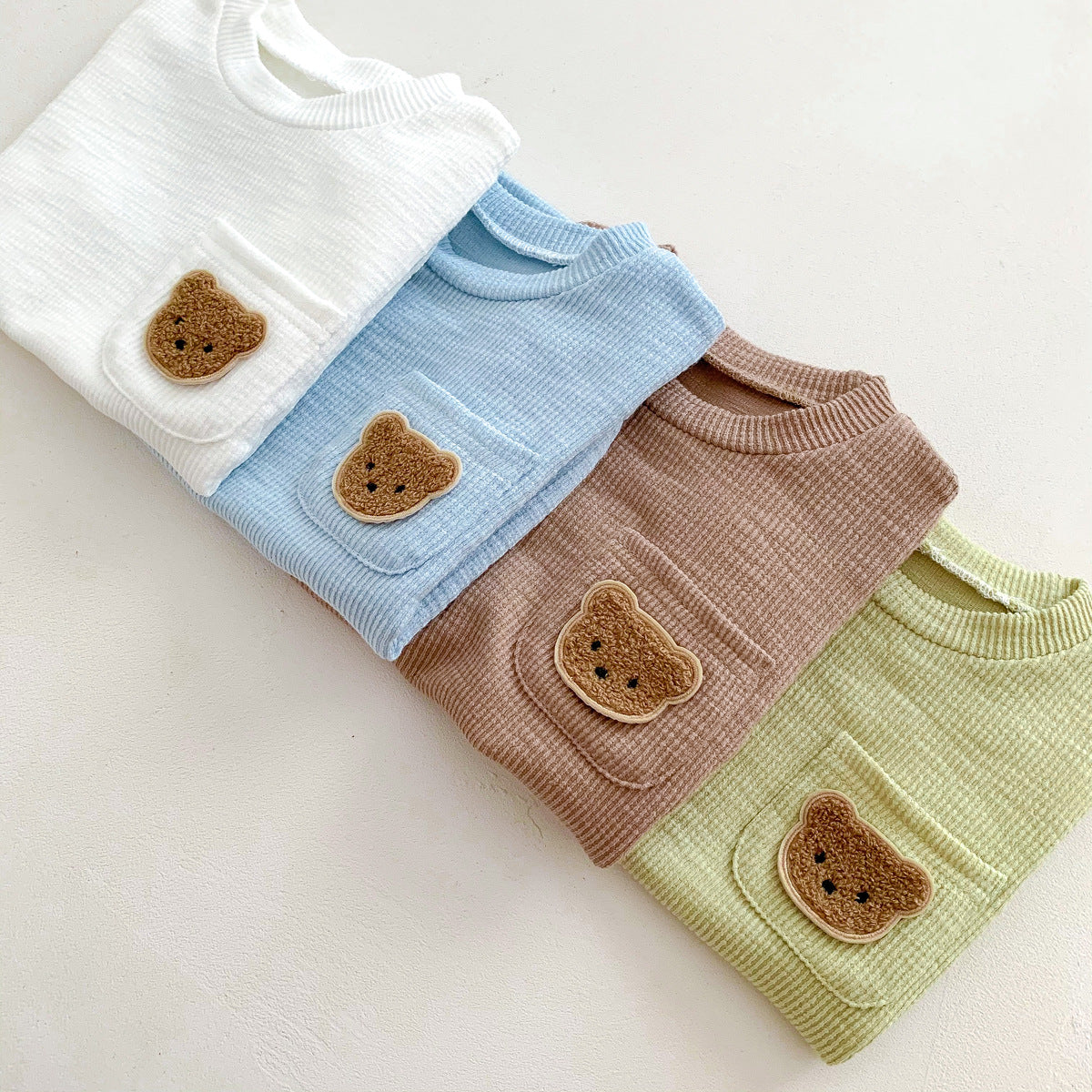 Coco Bear Short Sleeve Cotton Waffle Bodysuit