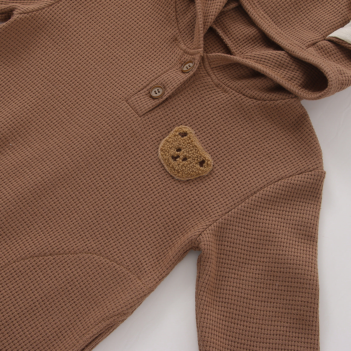 Coco Bear Waffle Hooded Jumpsuit