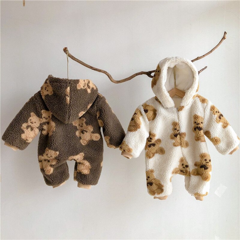 Coco Bear Fleece All-In-One Pramsuit