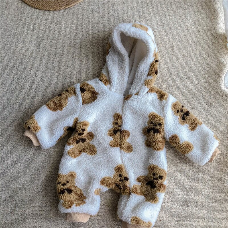 Coco Bear Fleece All-In-One Pramsuit