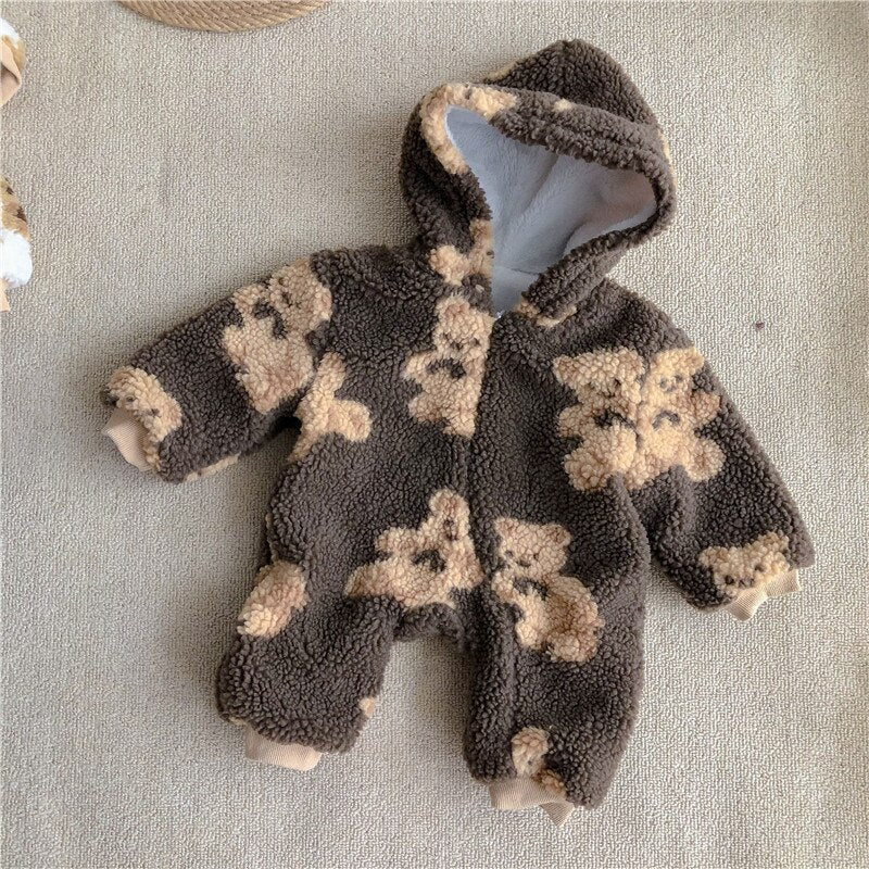 Coco Bear Fleece All-In-One Pramsuit