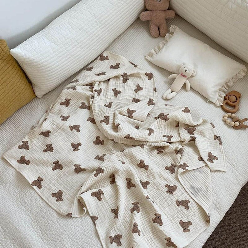 Coco Bear Swaddle Muslin Blanket