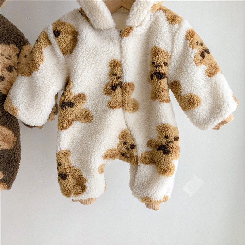 Coco Bear Fleece All-In-One Pramsuit