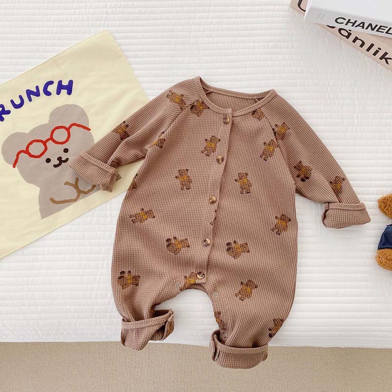 Coco Bear Cotton Waffle Sleepsuit