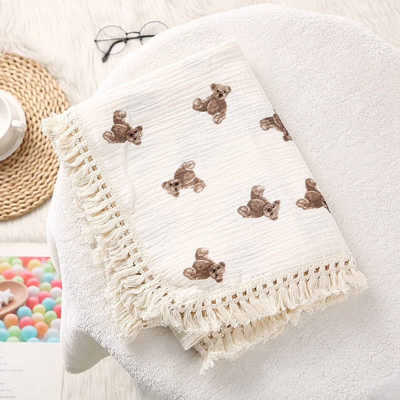 Coco Bear Cosy Muslin Blanket