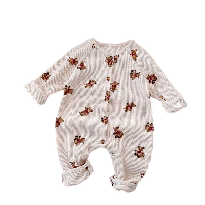 Coco Bear Cotton Waffle Sleepsuit