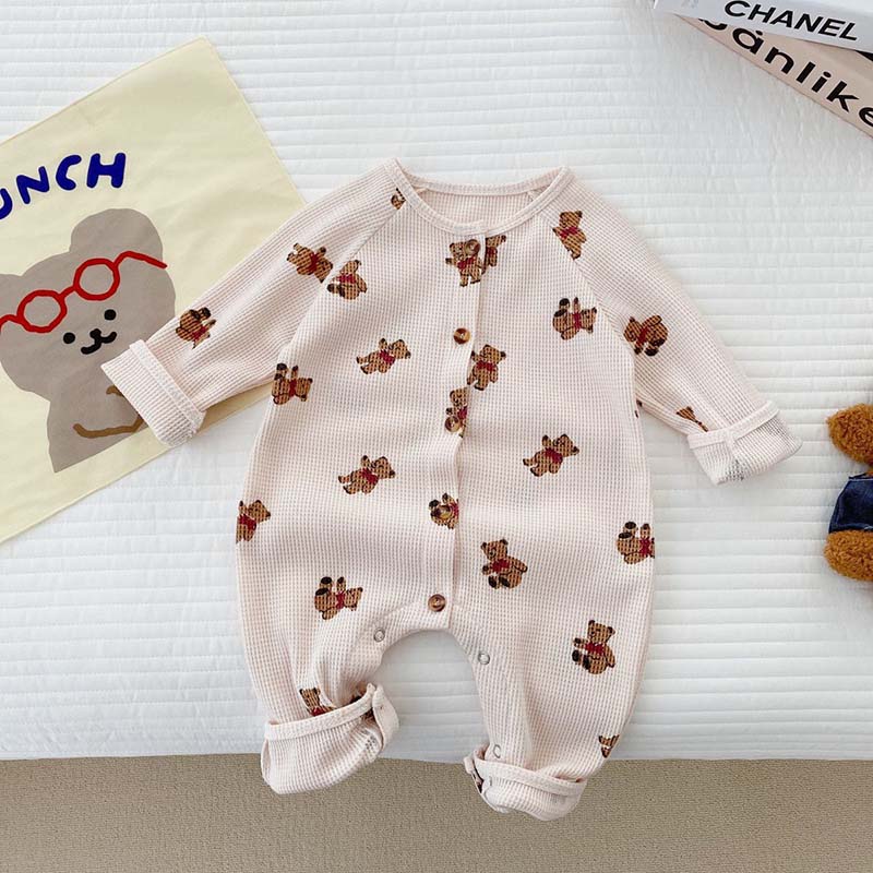 Coco Bear Cotton Waffle Sleepsuit