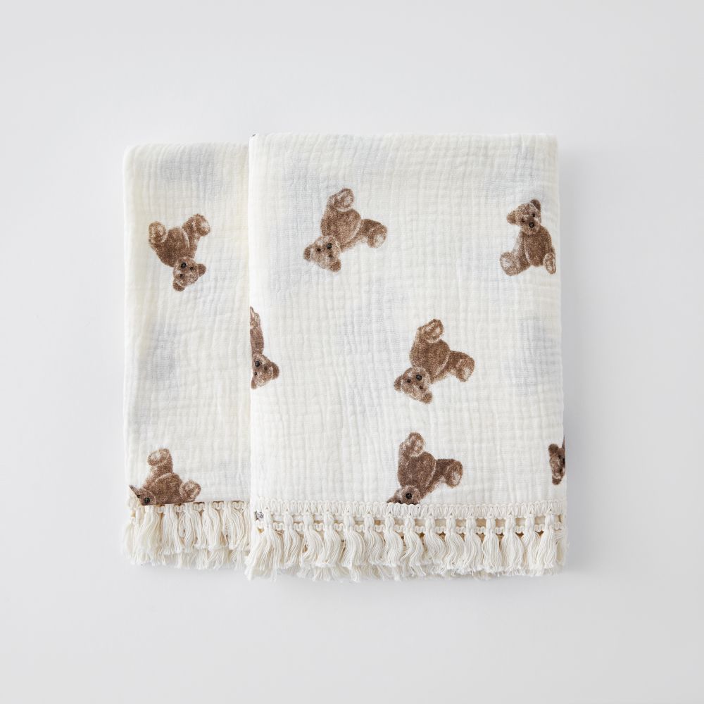 Coco Bear Cosy Muslin Blanket