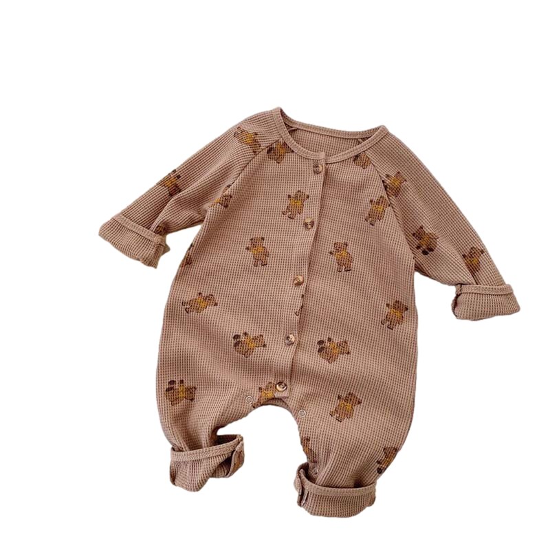 Coco Bear Cotton Waffle Sleepsuit