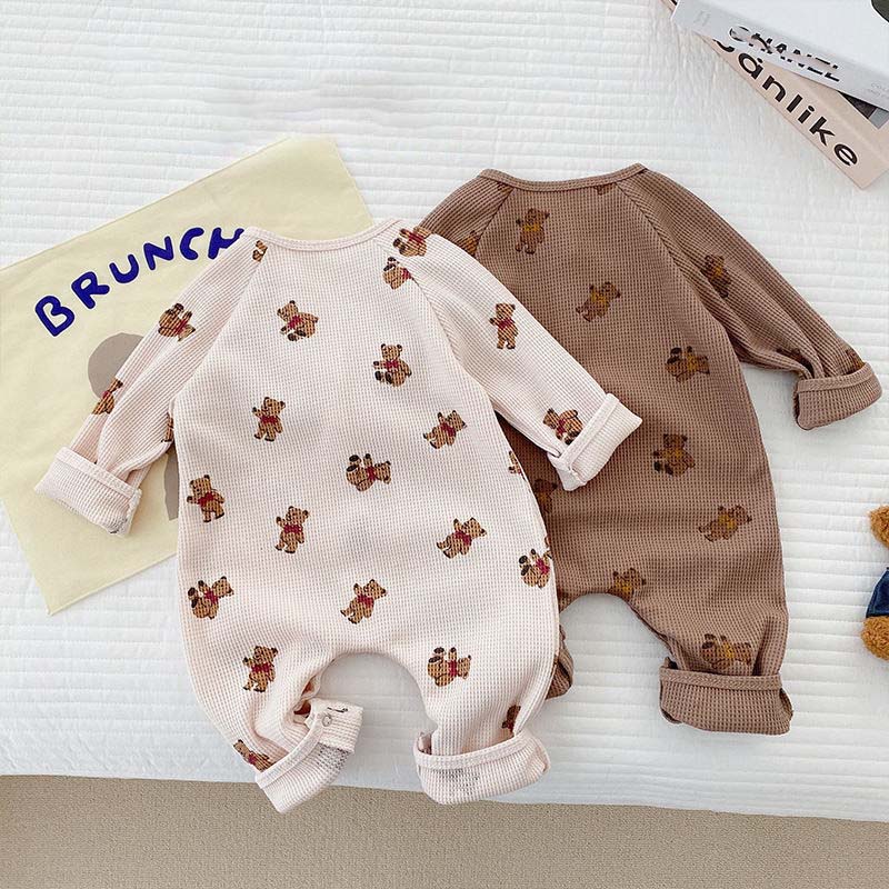 Coco Bear Cotton Waffle Sleepsuit