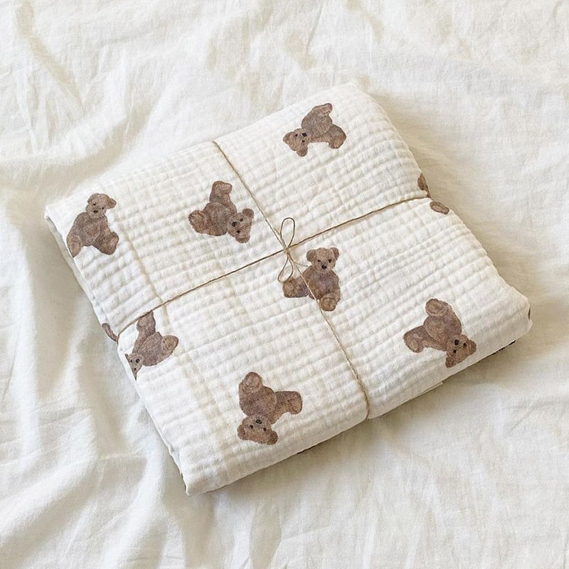 Coco Bear Swaddle Muslin Blanket