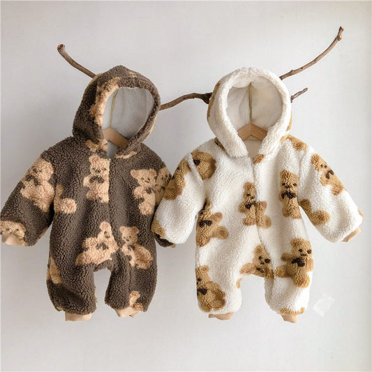 Coco Bear Fleece All-In-One Pramsuit