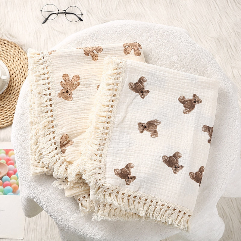 Coco Bear Cosy Muslin Blanket