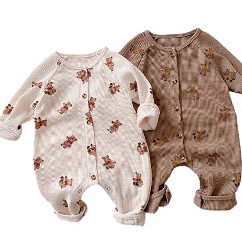 Coco Bear Cotton Waffle Sleepsuit